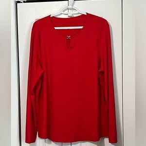 Elegant Red Long Sleeve Women's Top. XL
